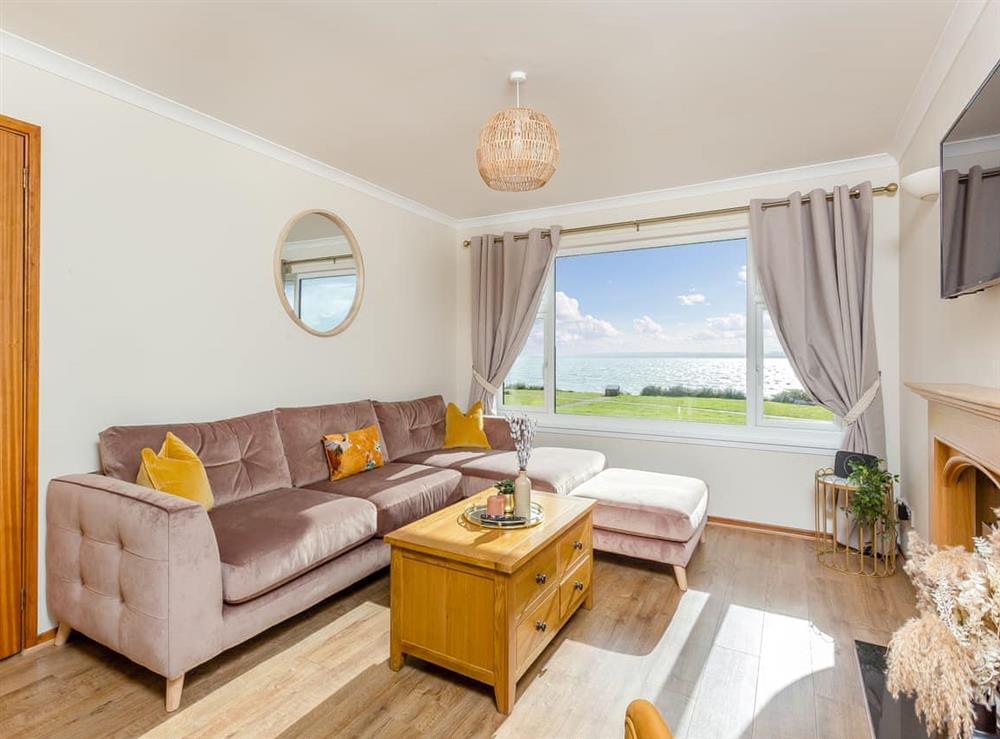 Living room at Mermaid View in Balintore, Ross-Shire