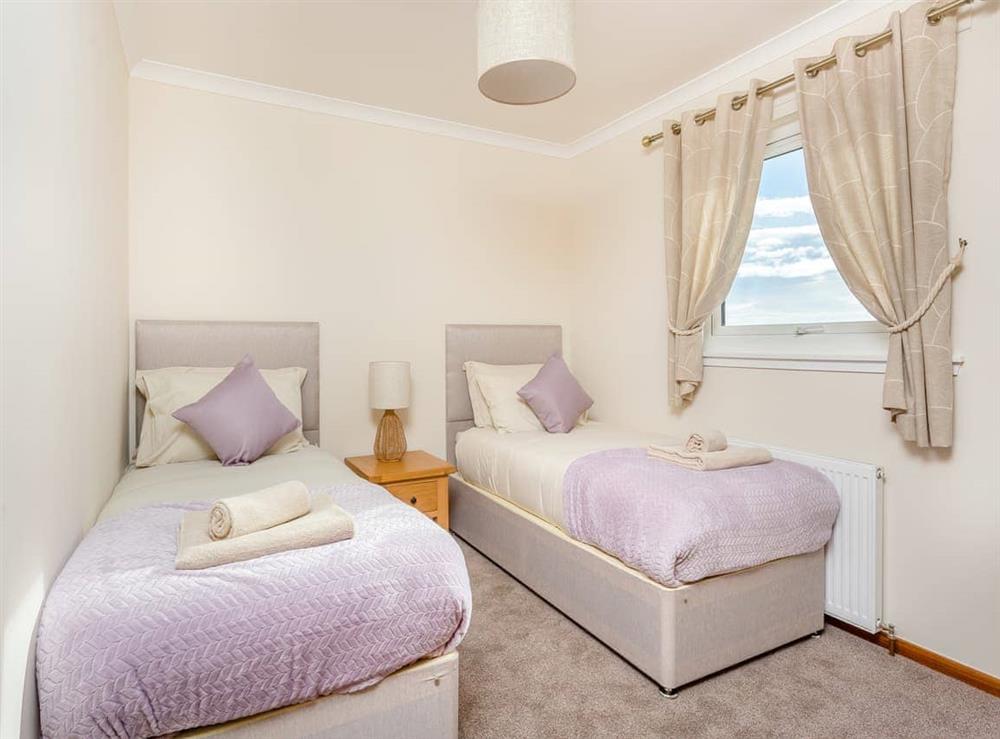 Twin bedroom at Mermaid View in Balintore, Ross-Shire
