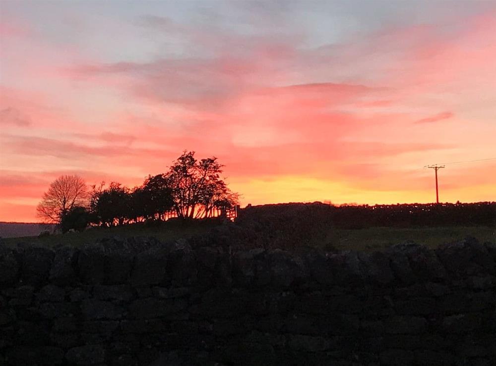 Stunning sunset view at Merry Burn Barn in Falstone, near Bellingham, Northumberland
