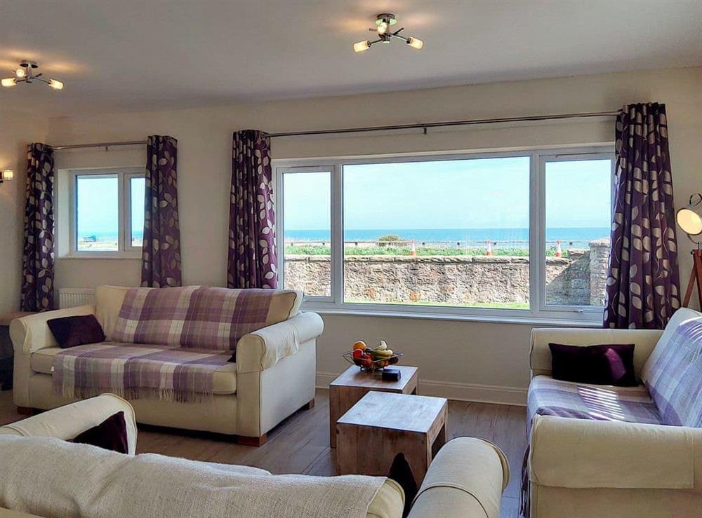 Living room view to sea at Merrywind in Chathill, Northumberland