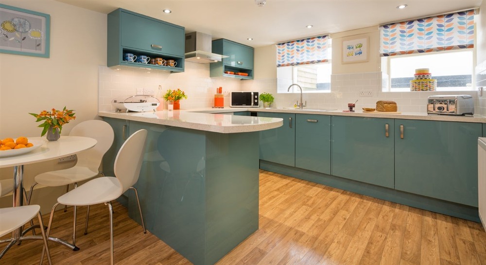 Kitchen and dining area at Meudwy in Pwllheli, Gwynedd