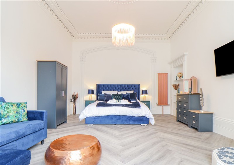 This is the bedroom at Mews Retreat, Camborne