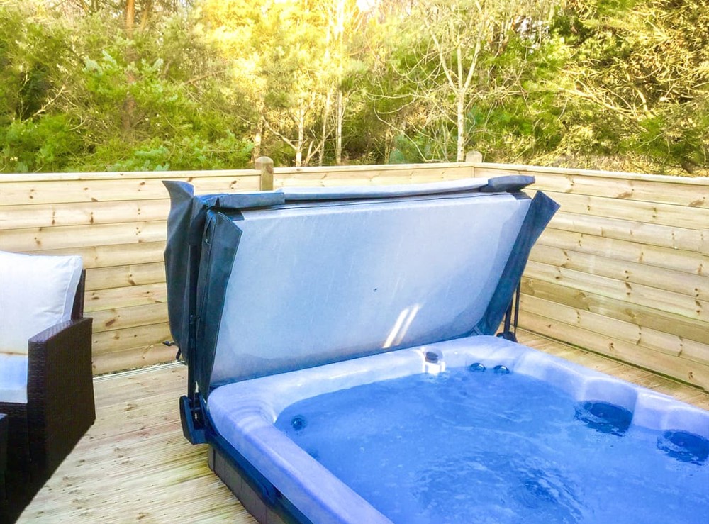 Hot tub at Mia’s Place in Felton, near Morpeth, Northumberland