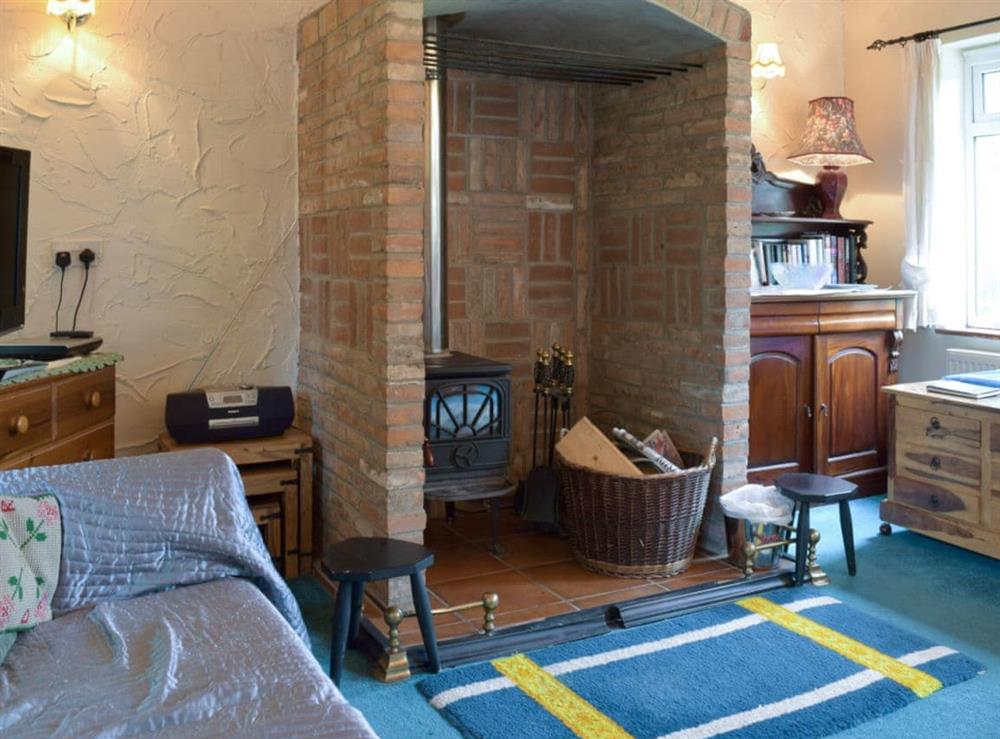 Cosy lounge with feature fireplace at Mickrandella in Great Yarmouth, Norfolk