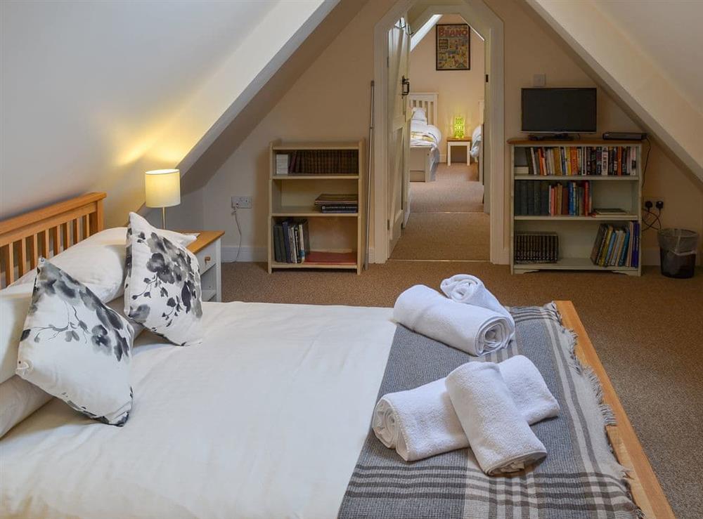 Lovely large double bedroom with sloping ceiling at Middle Cottage in Shilbottle, near Alnwick, Northumberland
