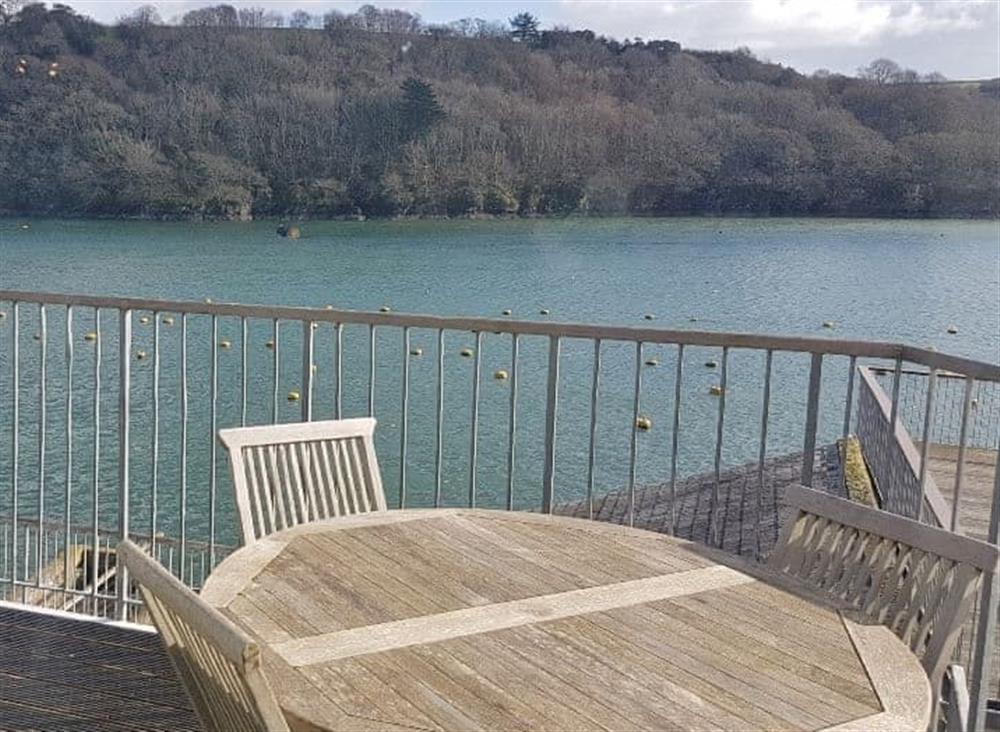 Watch the world go by from the sitting-out-area at Middle Deck in Fowey, Cornwall