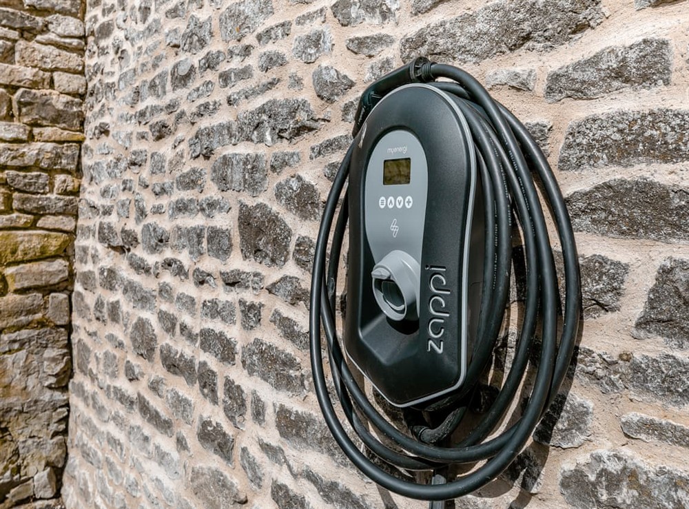 Electric car charging point at Middlecroft in Litton, near Buxton, Derbyshire