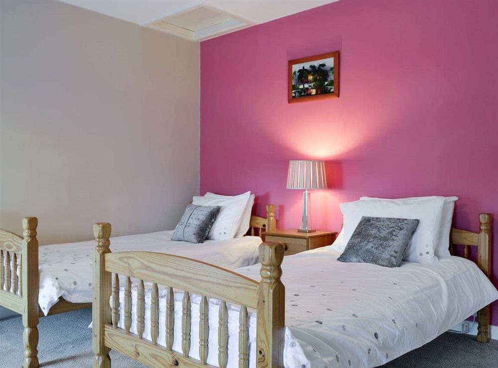 Comfortable twin bedroom at Middleton Hall in Rhossilli, near Swansea, Glamorgan, West Glamorgan