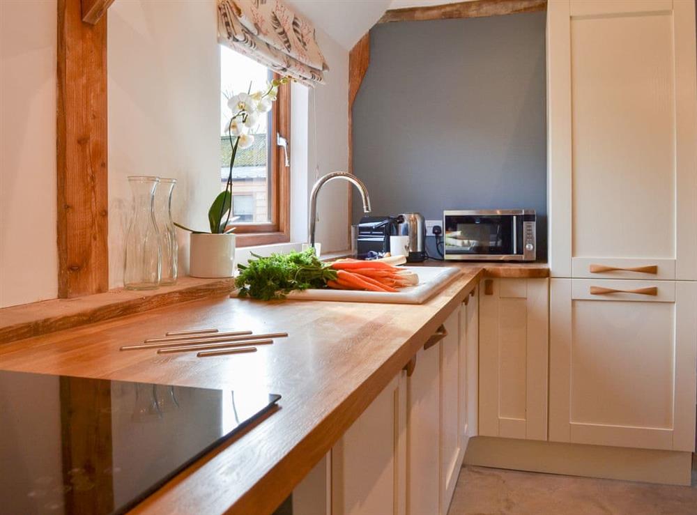 Beautifully fitted kitchen with induction hob at Chiddock Cottage, 