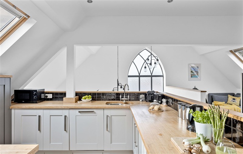 This is the kitchen at Midholm Chapel, Devon
