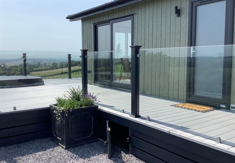 Decked area in the Ditcheat Hill View at Midsomer Lodges in Midsomer House, East Compton