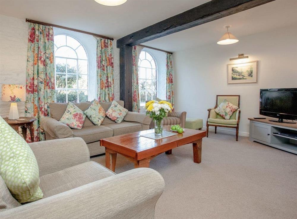 Living room at Milbourne Cottage in Bow Creek, Nr Totnes, South Devon., Great Britain