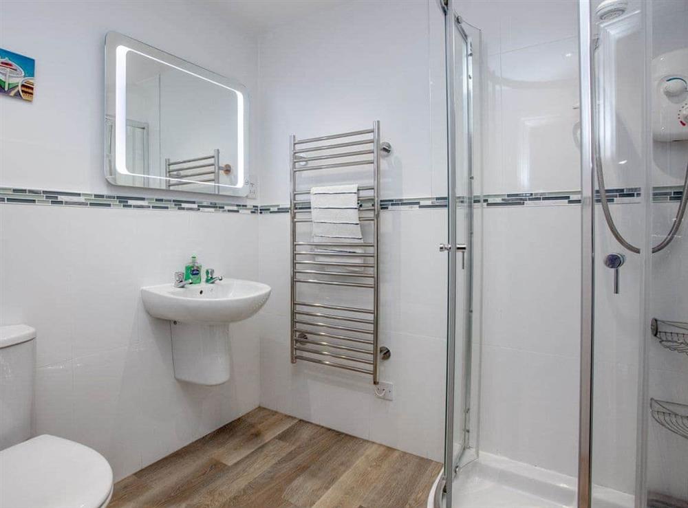 Shower room at Milbourne Cottage in Bow Creek, Nr Totnes, South Devon., Great Britain