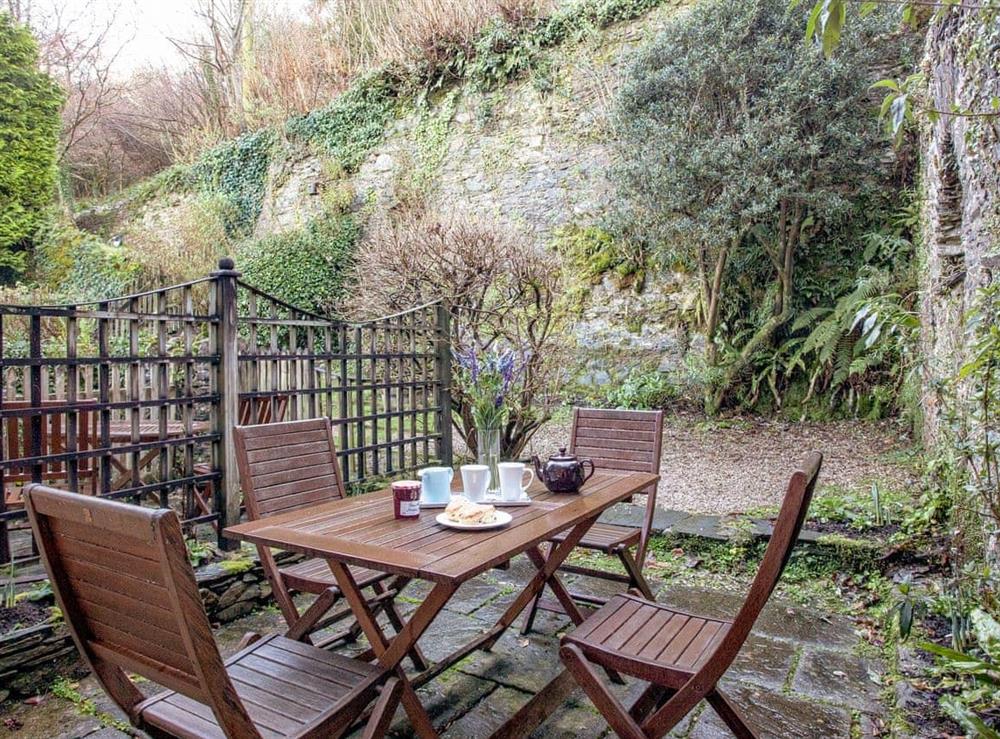 Sitting-out-area (photo 2) at Milbourne Cottage in Bow Creek, Nr Totnes, South Devon., Great Britain