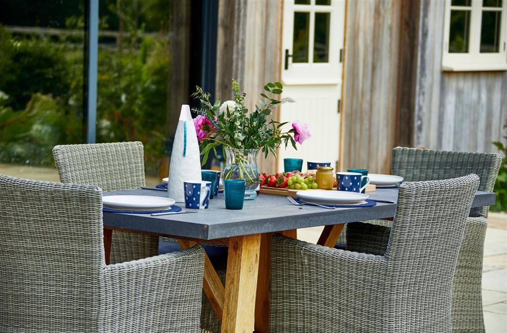 The outdoor dining table