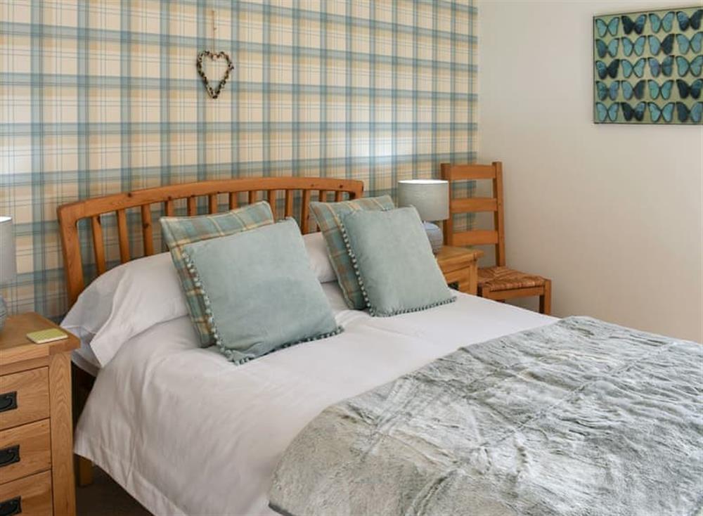 Comfortable double bedroom at Milkmaids in Polbathic, near Looe, Cornwall