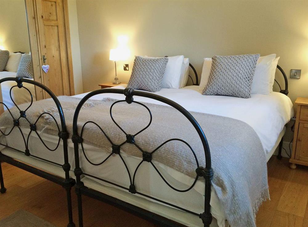 Twin bedroom at Mill Cottage in Dalton near Richmond, North Yorkshire