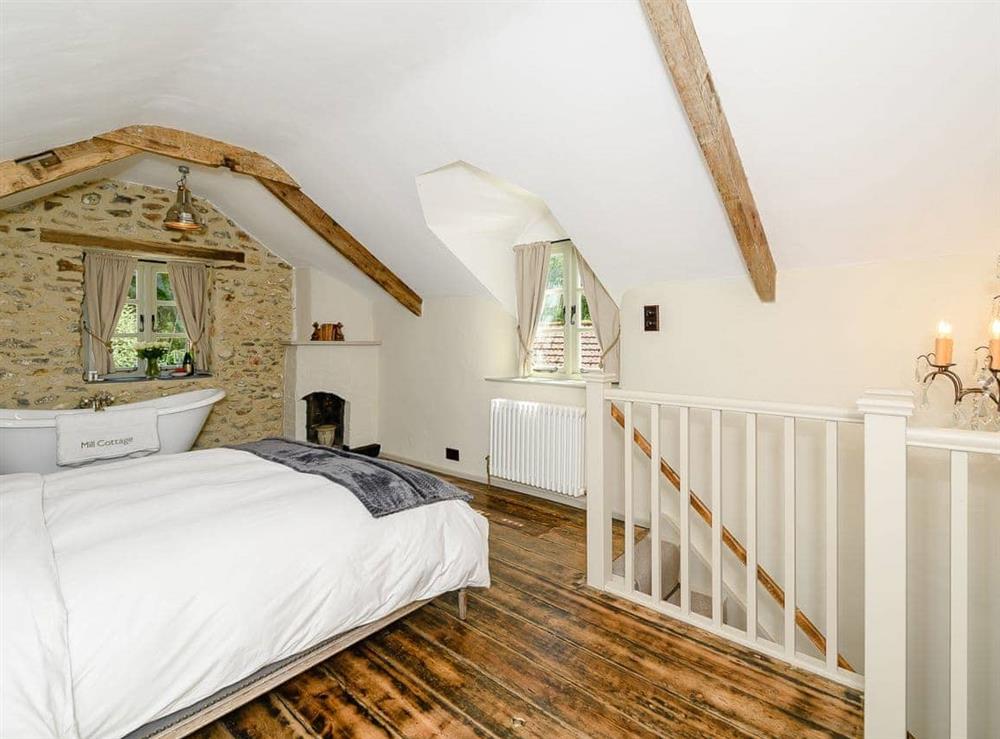 Peaceful double bedroom at Mill Cottage in Hawkchurch, near Axminster, Devon
