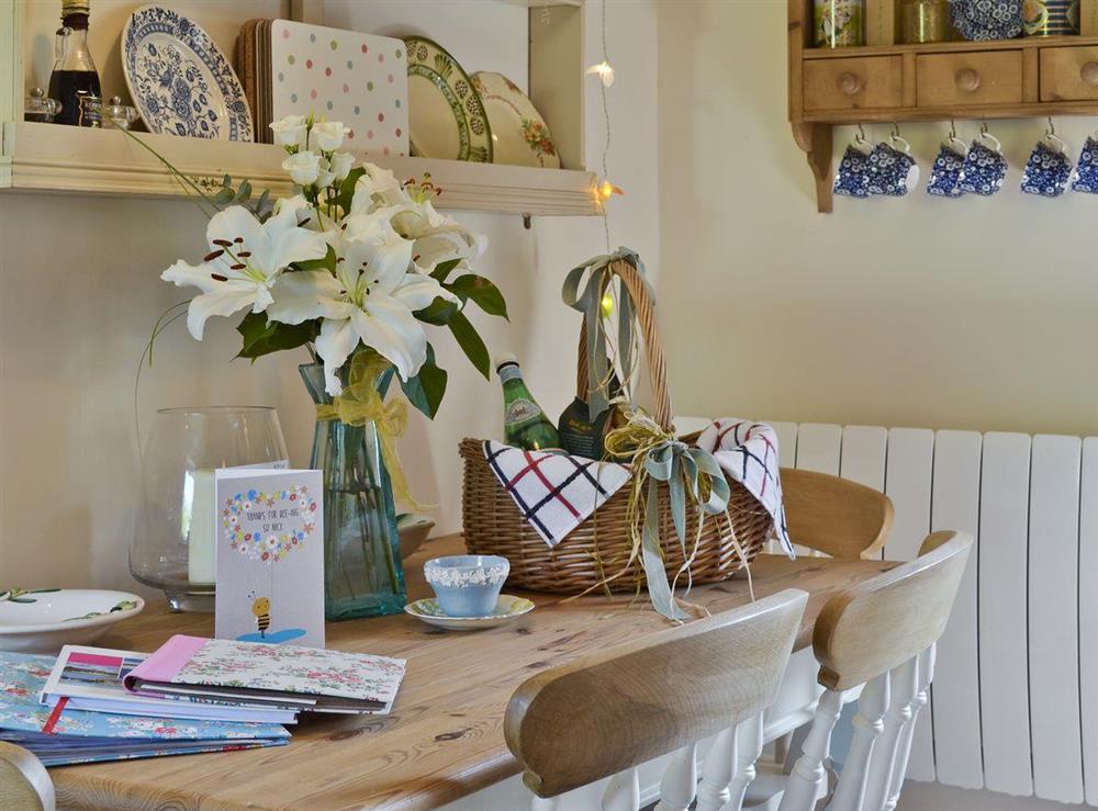 Intimate dining area at Mill Cottage in Stillington, near York, North Yorkshire