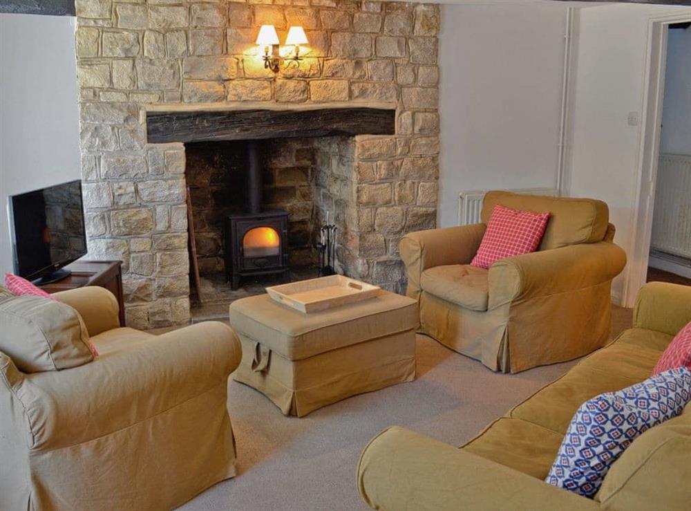 Living room at Mill Cottage in Winterbourne Steepleton, near Dorchester, Dorset