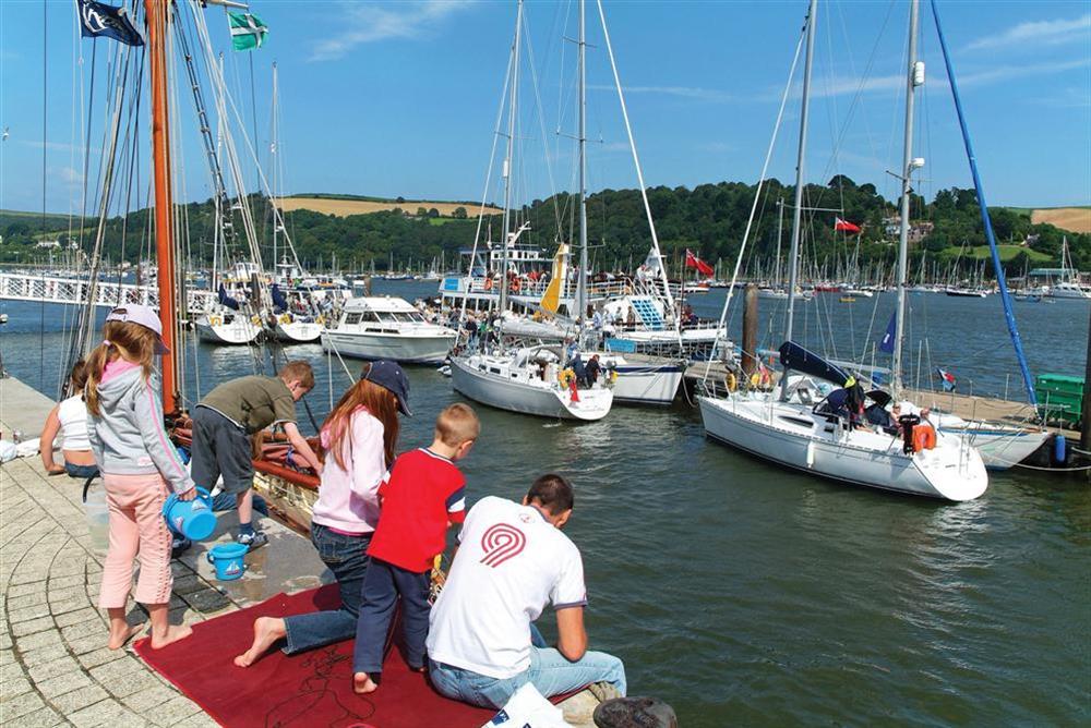 Crabbing in Dartmouth harbour at Mill Grange in , Dartmouth