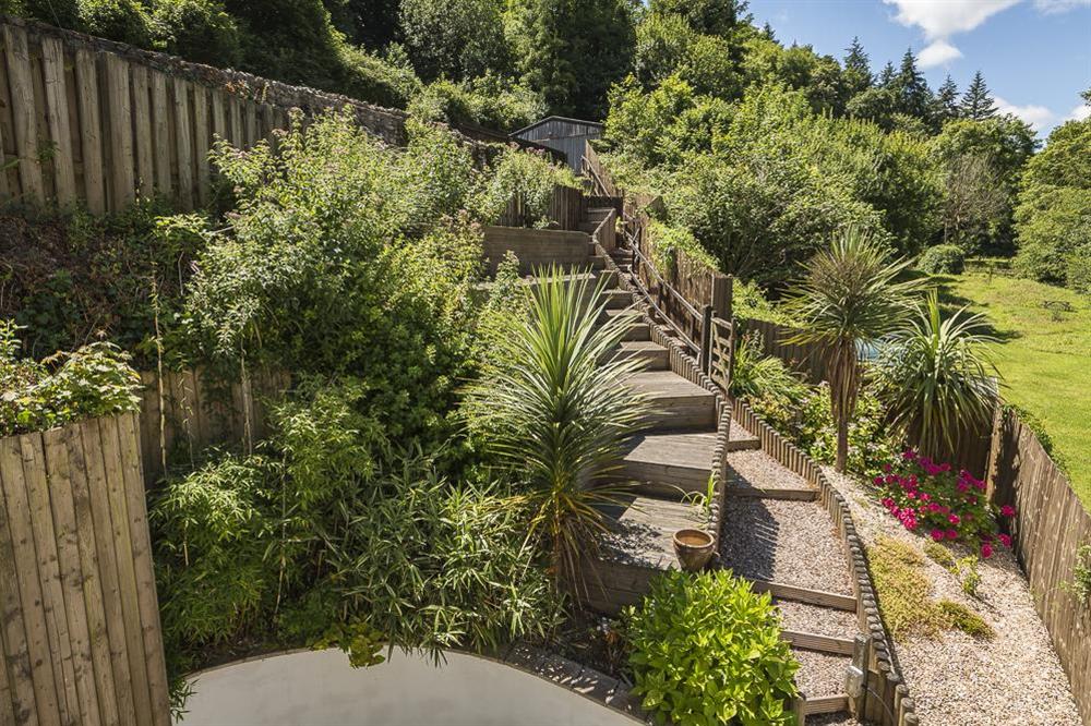 Stairs lead to upper decking levels at Mill Grange in , Dartmouth