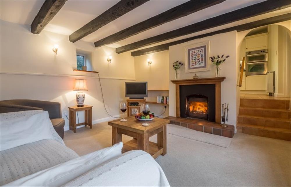 Ground floor: The cosy sitting room has an open fire