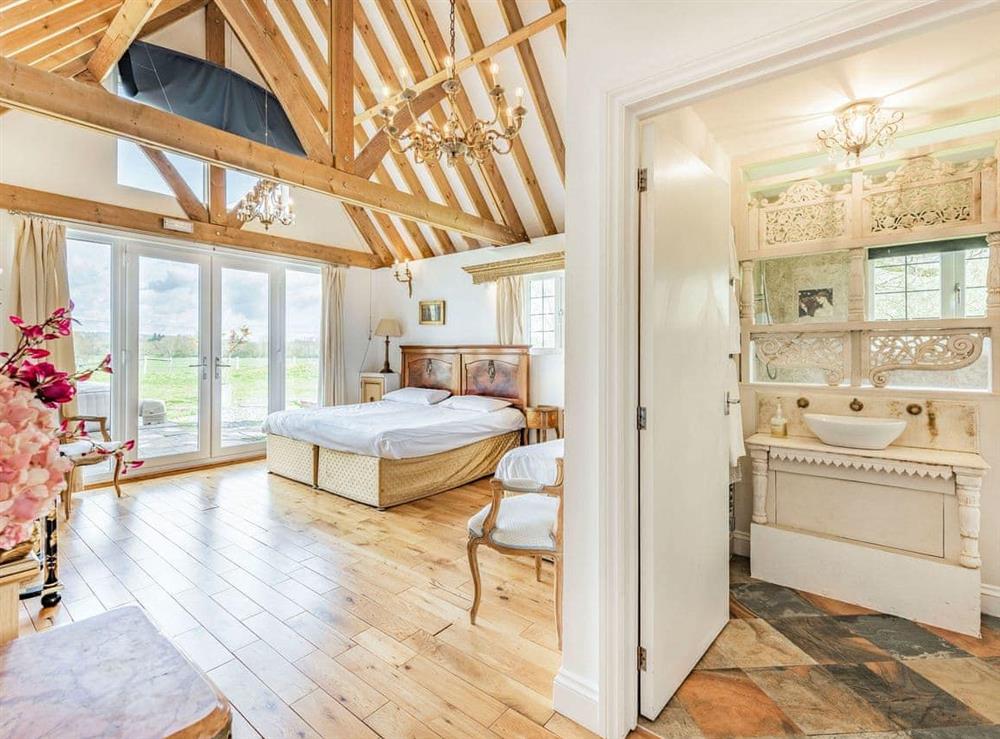 Double bedroom at Mill House on the Brooks in Hardham, West Sussex
