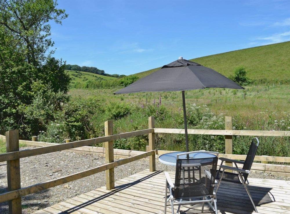 Sitting-out-area at Mill Meadow Cottage  in East Down, Barnstaple, Devon., Great Britain