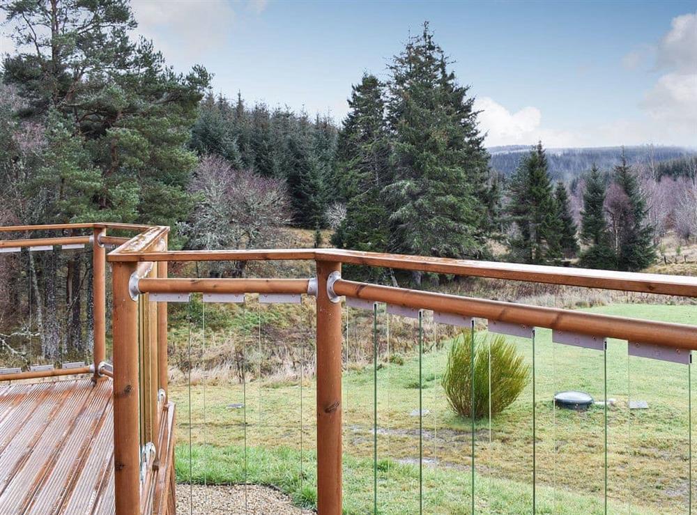 Balcony with wonderful views at Mill of Burncrook in Ballindalloch, near Dufftown, Moray, Banffshire
