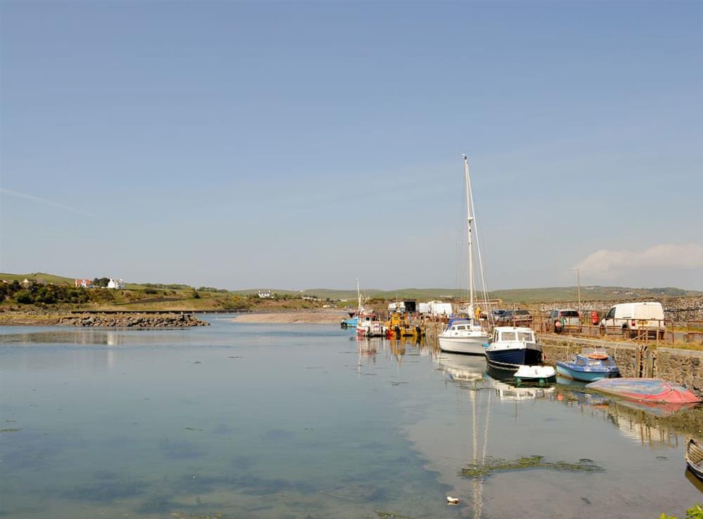 Tranquil harbour area at Mill Street in Drummore, near Stranraer, Dumfries and Galloway, Wigtownshire
