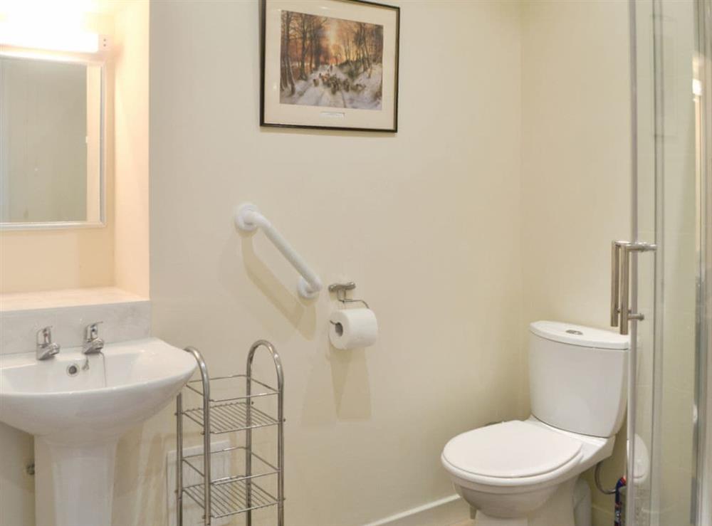 En-suite shower room at Mill Wheel Cottage in Glenmidge, near Dumfries, Dumfries & Galloway, Dumfriesshire