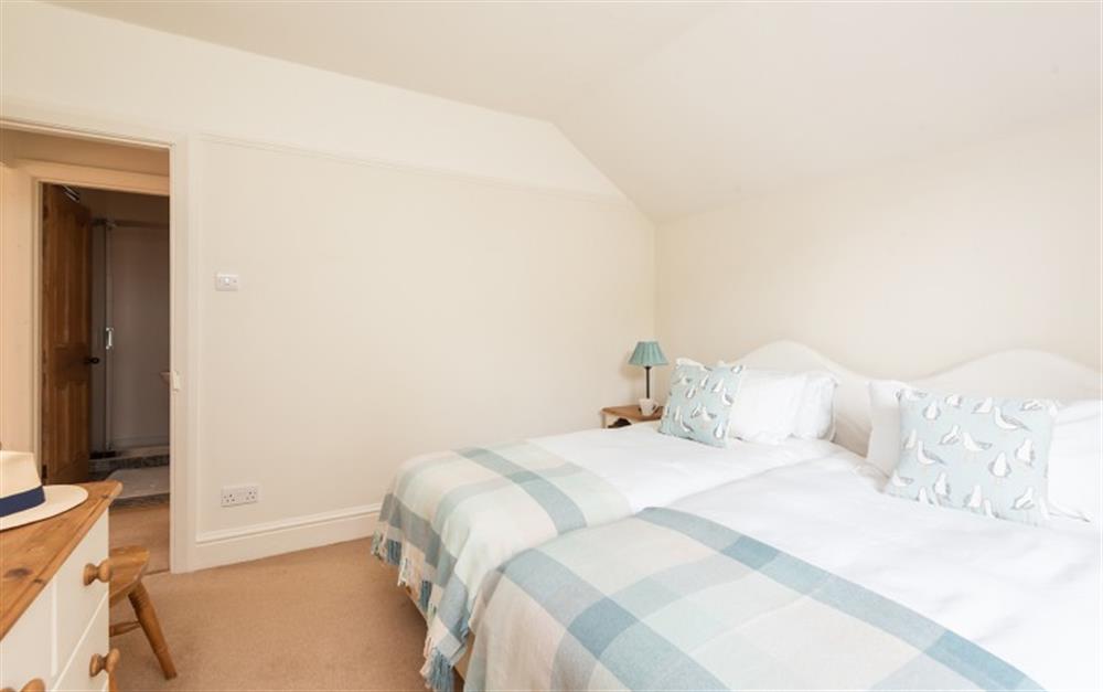 Bedroom 2 is light and bright at Millbay Cottage in East Portlemouth