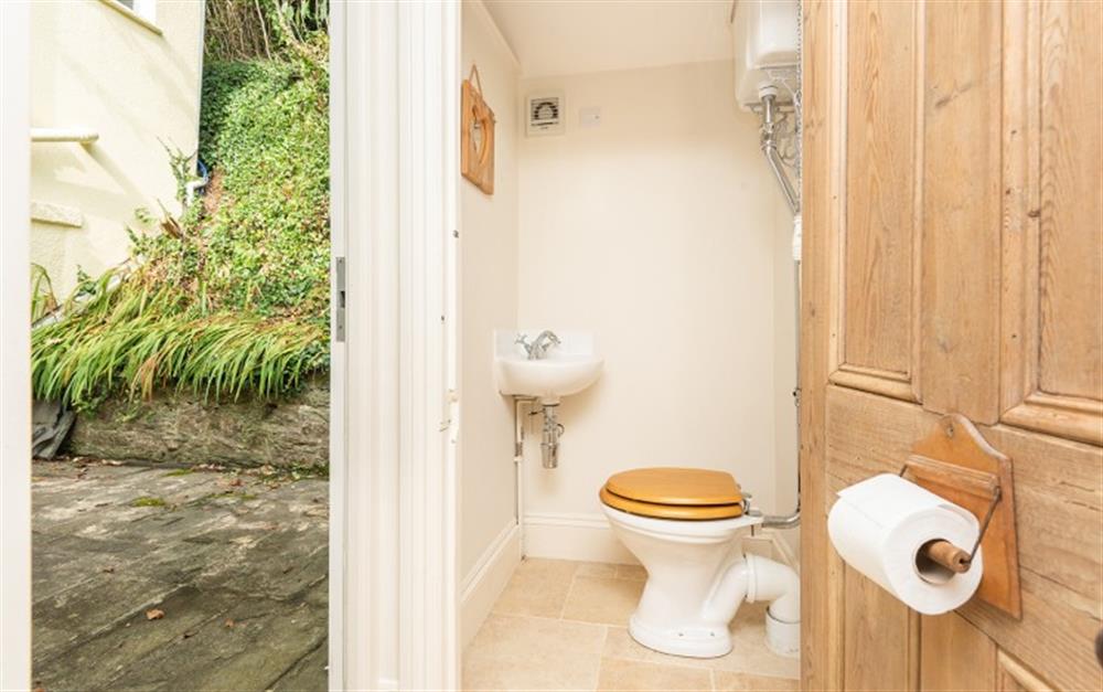 the downstairs WC next to the back door at Millbay Cottage in East Portlemouth