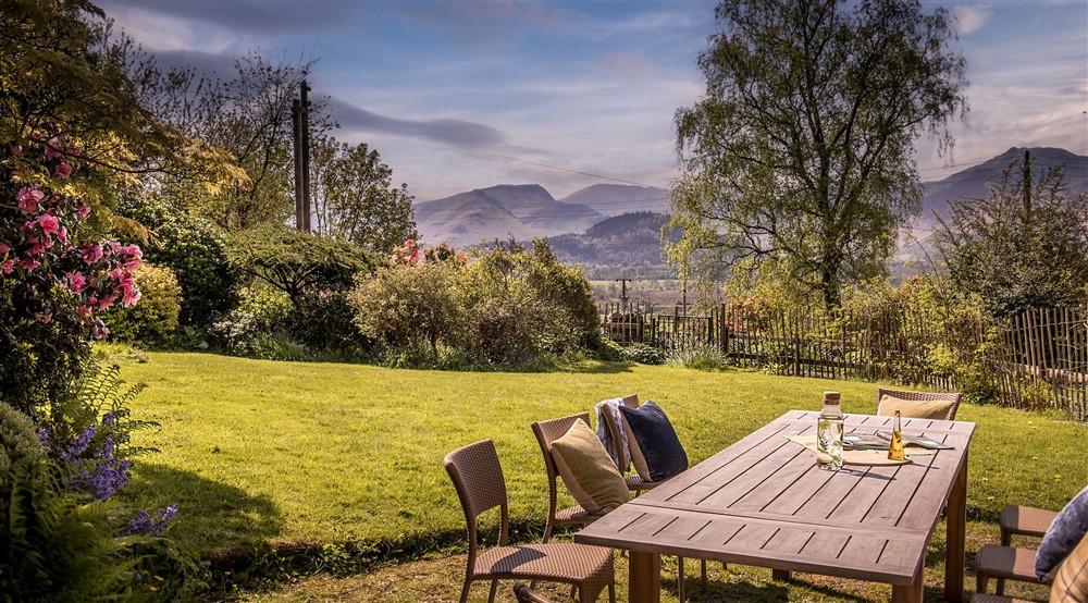 The front garden at Millbeck Towers in Keswick, Cumbria