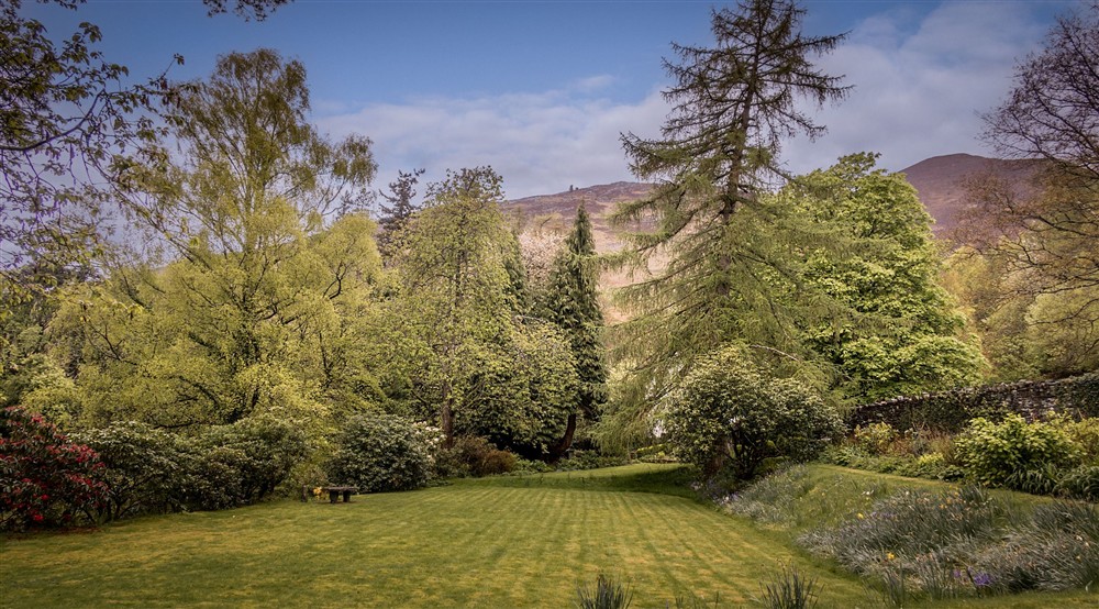 The old tennis lawn at Millbeck Towers in Keswick, Cumbria
