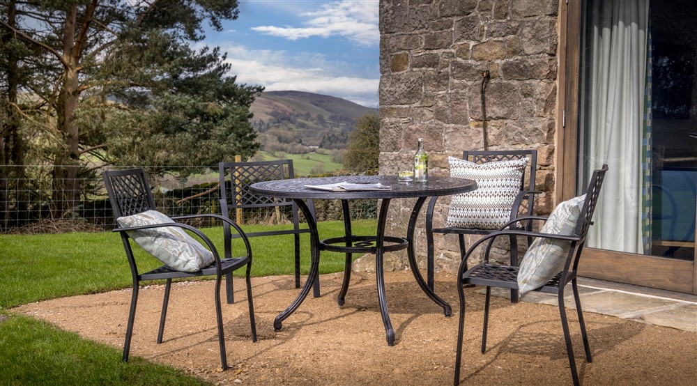 The outdoor seating at Millstone Barn in Hope Valley, Derbyshire