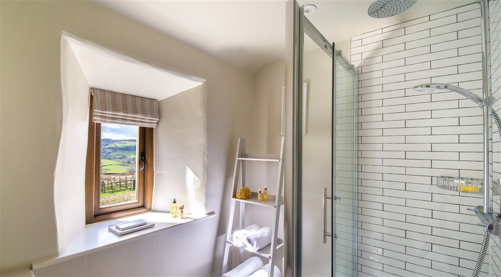 The shower room at Millstone Barn in Hope Valley, Derbyshire