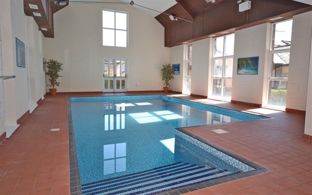 The indoor pool at Millwheel Cottage in Modbury
