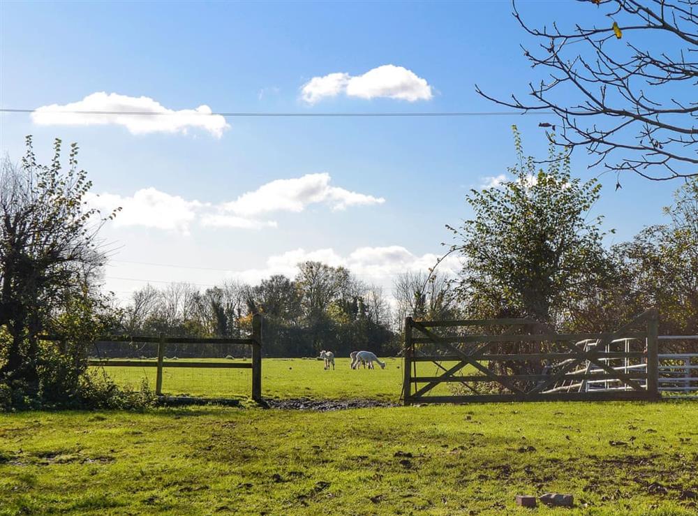 Open fields surround the property at Hayloft, 