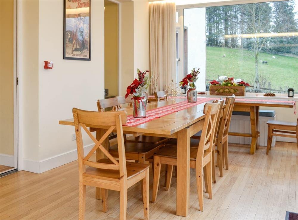 Dining room at Milton of Drimmie Farmhouse in Bridge of Cally, near Blairgowrie, Perthshire