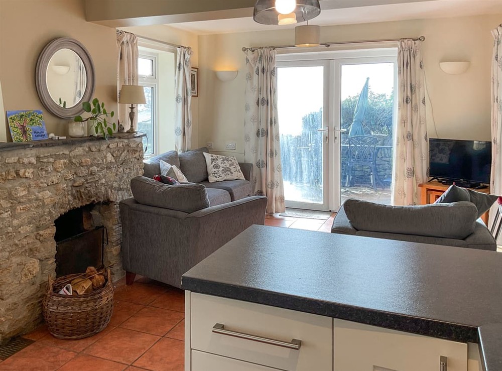 Open plan living space at Mimosa in West Bexington, near Lyme Regis, Dorset