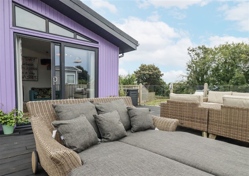 Enjoy a cup of tea on the patio at Minack Lodge, St Day