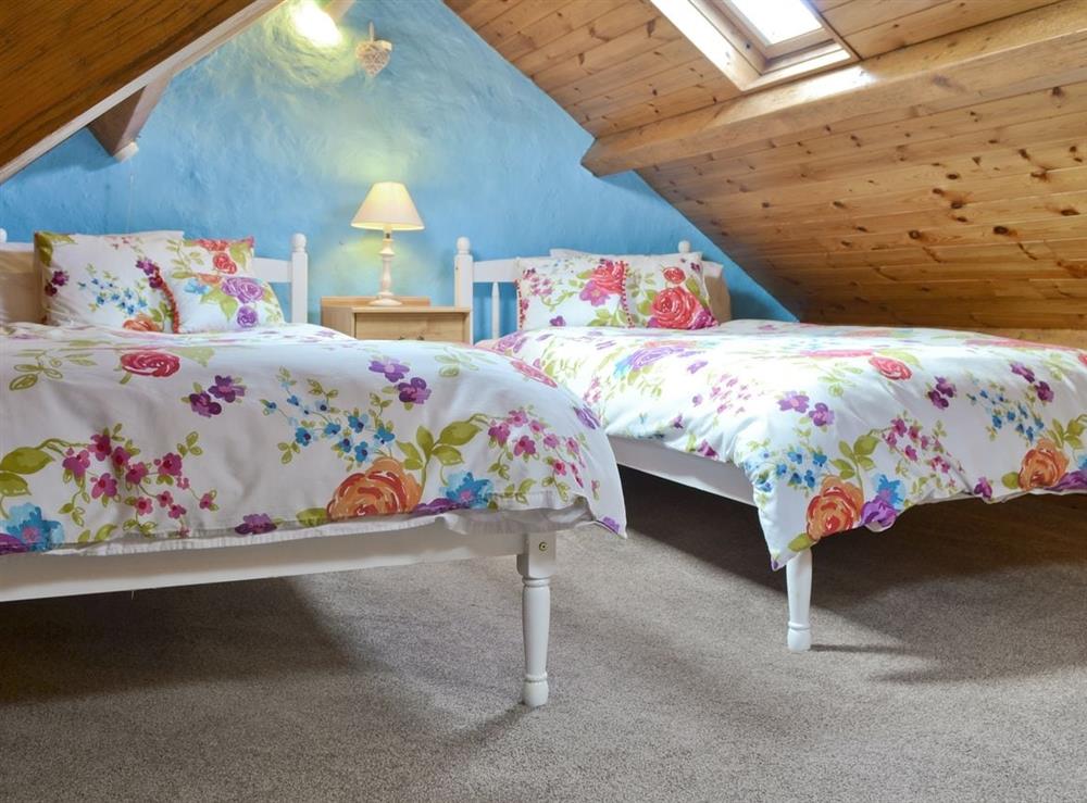 Twin bedroom at Minallt in Nefyn, near Pwllheli, Gwynedd