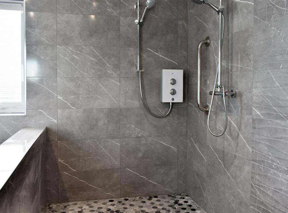 Electric or combi shower with shower wheelchair if required