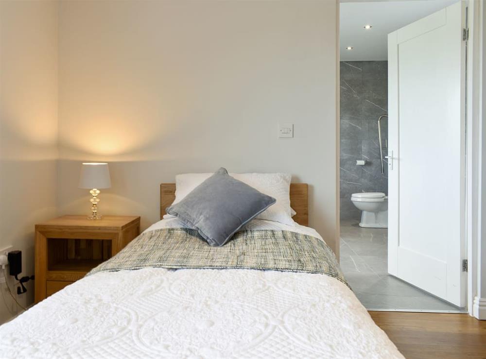 Twin bedroom 3 profile bed and en-suite at Miners Meadow in Wheatley Hill, Durham, England