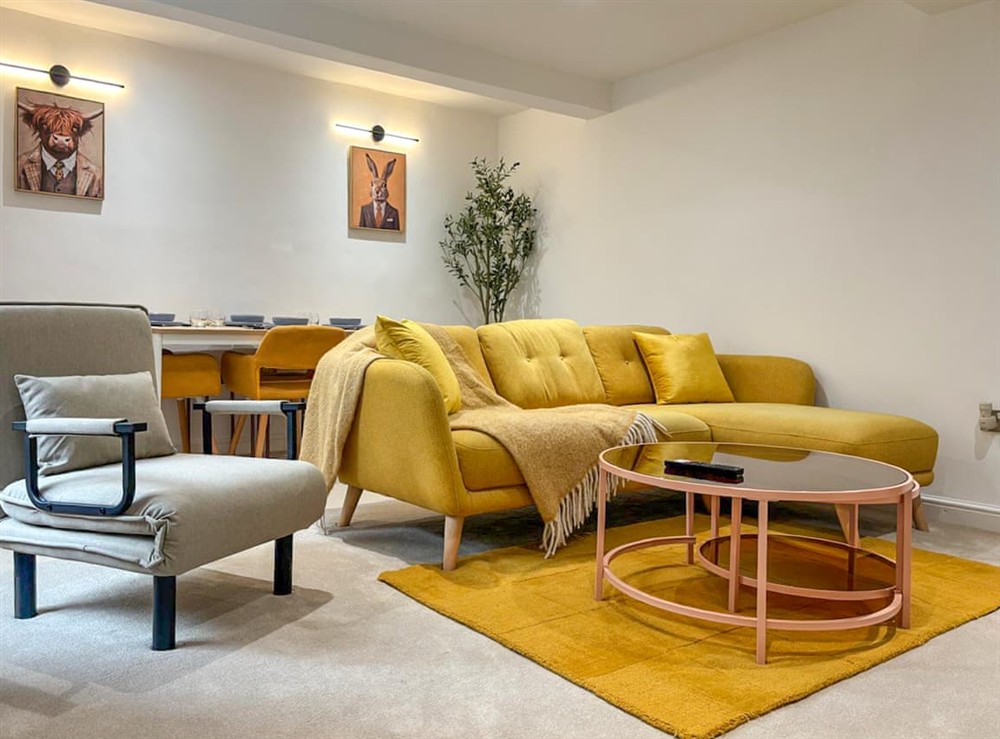 Living area at Mini Goose cottage in Laycock, West Yorkshire