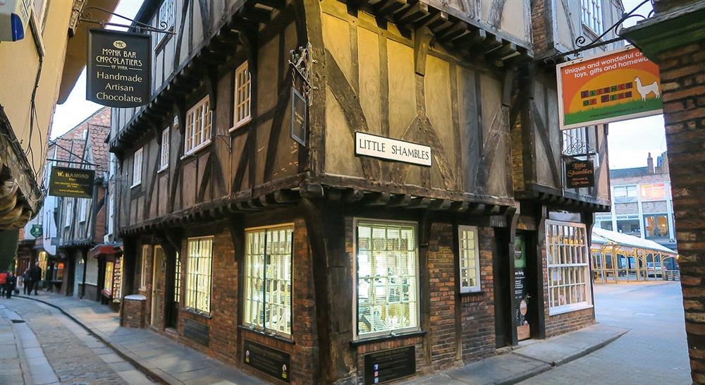 The Shambles, York at Minstergate in York, North Yorkshire