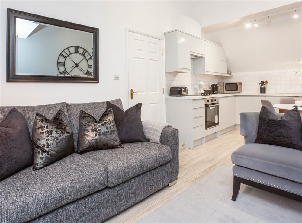 Living area at Minsters Reach Apartment Four in York, North Yorkshire