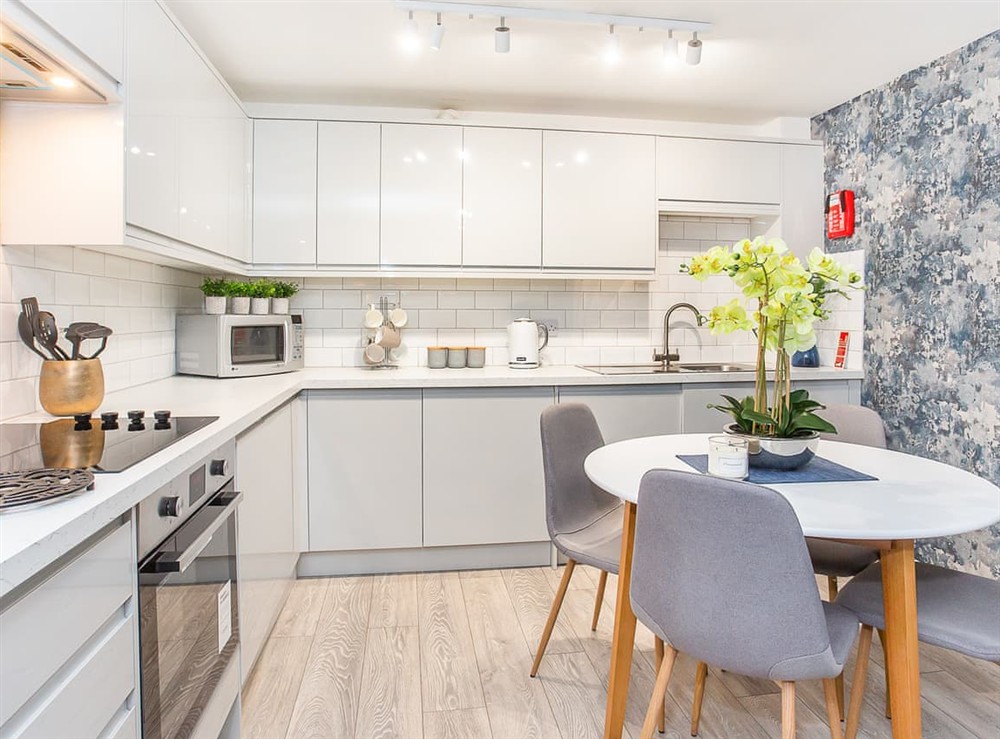 Kitchen area at Minsters Reach Apartment Two in York, North Yorkshire